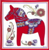 Red Dala Horse Tile - More Details